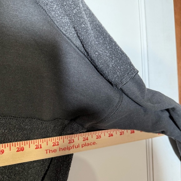 Aerie Patchwork Hoodie Charcoal Gray Size Small Oversized Super Soft Lounge - Picture 7 of 10